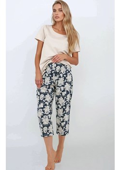 Dwuczęściowa piżama damska Navy Charm, Kolor beżowo-granatowy, Rozmiar 3XL, Momenti per me ze sklepu Intymna w kategorii Piżamy damskie - zdjęcie 187988161