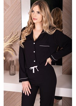 Rozpinana piżama damska Paris, Kolor czarny, Rozmiar L, Momenti per me ze sklepu Intymna w kategorii Piżamy damskie - zdjęcie 187988171