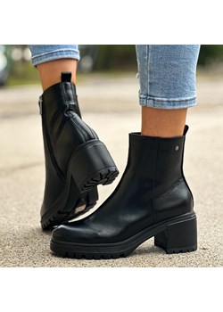 Czarne zimowe botki damskie na traperze, obcas Vinceza 58134 ze sklepu suzana.pl w kategorii Botki - zdjęcie 187990240