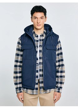 Kamizelka męska z kapturem granatowa Yves 403 ze sklepu Big Star w kategorii Kamizelki męskie - zdjęcie 187990672