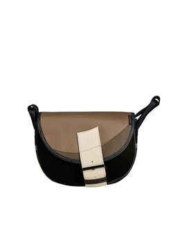 czarno-beżowa torebka damska listonoszka skórzana na ramię Freshman M ze sklepu Słoń Torbalski w kategorii Listonoszki - zdjęcie 187990704