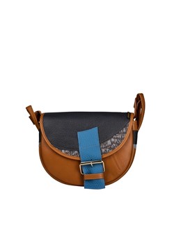 brązowo granatowa torebka listonoszka skórzana na ramię Freshman Mini ze sklepu Słoń Torbalski w kategorii Listonoszki - zdjęcie 187990710