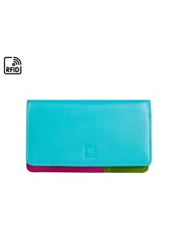 niebieski portfel skórzany damski z kolorowym wnętrzem ze sklepu Słoń Torbalski w kategorii Portfele damskie - zdjęcie 187990720