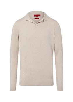 Finshley & Harding Męski sweter z dzianiny Mężczyźni Bawełna beżowy marmurkowy ze sklepu vangraaf w kategorii Swetry męskie - zdjęcie 187990870
