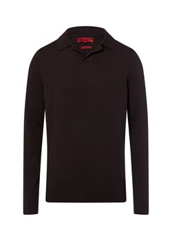 Finshley & Harding Męski sweter z dzianiny Mężczyźni Bawełna czekoladowy jednolity ze sklepu vangraaf w kategorii Swetry męskie - zdjęcie 187990871