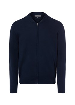 Finshley & Harding Męski kardigan z zawartością kaszmiru Mężczyźni Bawełna granatowy jednolity ze sklepu vangraaf w kategorii Swetry męskie - zdjęcie 187990874