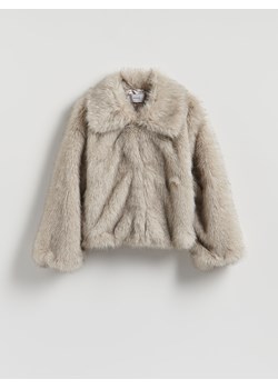 Reserved - Sztuczne futerko z kołnierzem - jasnoszary ze sklepu Reserved w kategorii Futra damskie - zdjęcie 187991732