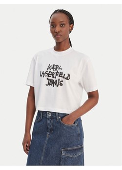 Karl Lagerfeld Jeans T-Shirt B1W17054 Biały Relaxed Fit ze sklepu MODIVO w kategorii Bluzki damskie - zdjęcie 187992541