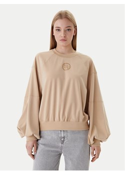 Guess Bluza W6RQ13 KD332 Beżowy Regular Fit ze sklepu MODIVO w kategorii Bluzy damskie - zdjęcie 187992651