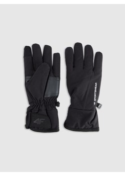 Rękawiczki zimowe Touch Screen uniseks 4F 4FWMM00AGLOU125 - czarne ze sklepu Sportstylestory.com w kategorii Rękawiczki męskie - zdjęcie 187993314