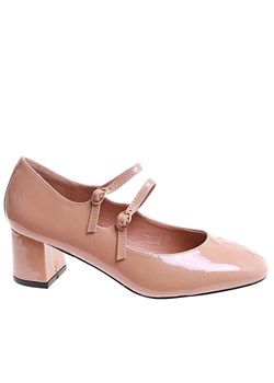 Beżowe czółenka damskie na słupku ost500 ze sklepu Pantofelek24.pl w kategorii Czółenka - zdjęcie 187993460