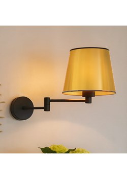 Nowoczesny kinkiet do sypialni na wysięgniku LUGO MIRROR czarno-złoty ze sklepu Lysne w kategorii Lampy ścienne - zdjęcie 187994461