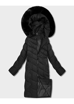 Długa kurtka damska z kapturem czarna (7662#-F06) ze sklepu goodlookin.pl w kategorii Kurtki damskie - zdjęcie 187994902