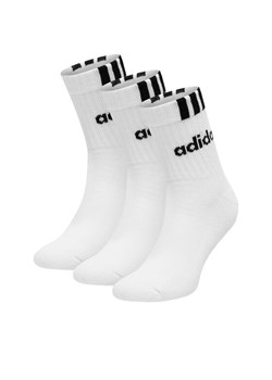 Skarpety długie adidas HT3437 3-PACK Biały ze sklepu eobuwie.pl w kategorii Skarpetki męskie - zdjęcie 187995173