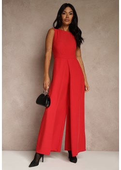 Czerwony Taliowany Kombinezon Ozdobiony Zakładkami Berinola ze sklepu renee.pl w kategorii Kombinezony damskie - zdjęcie 187996102