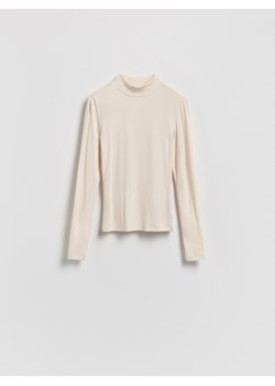 Reserved - Longsleeve z wiskozą - kremowy ze sklepu Reserved w kategorii Bluzki damskie - zdjęcie 187996191