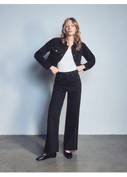 Reserved - Jeansy wide leg z aplikacjami - czarny ze sklepu Reserved w kategorii Jeansy damskie - zdjęcie 187996212