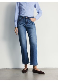 Reserved - Jeansy straight z krótszą nogawką - granatowy ze sklepu Reserved w kategorii Jeansy damskie - zdjęcie 187996404
