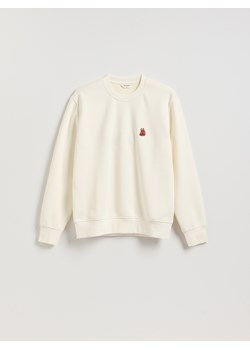 Reserved - Bluza z haftem - złamana biel ze sklepu Reserved w kategorii Bluzy męskie - zdjęcie 187996462