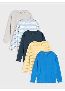 Sinsay - Koszulki z długimi rękawami 5 pack - niebieski ze sklepu Sinsay w kategorii T-shirty chłopięce - zdjęcie 187996752