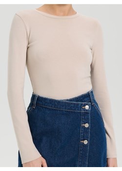 Sinsay - Body z długimi rękawami - beżowy ze sklepu Sinsay w kategorii Bluzki damskie - zdjęcie 187996782
