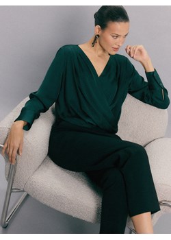 Mohito - Kopertowa butelkowa bluzka - ciemny zielony ze sklepu Mohito w kategorii Bluzki damskie - zdjęcie 187996910