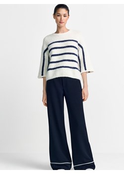 Rich & Royal Damski sweter z dzianiny z zawartością alpaki i wełny Kobiety écru w paski ze sklepu vangraaf w kategorii Swetry damskie - zdjęcie 187997252