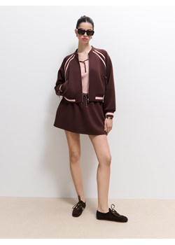 Mohito - Dresowa spódnica mini - ciemnobrązowy ze sklepu Mohito w kategorii Spódnice - zdjęcie 187999003