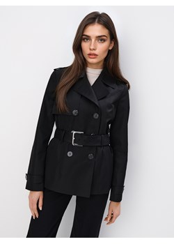 Mohito - Krótki czarny trencz - czarny ze sklepu Mohito w kategorii Płaszcze damskie - zdjęcie 187999281