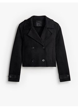 Mohito - Krótki czarny trencz - czarny ze sklepu Mohito w kategorii Płaszcze damskie - zdjęcie 187999324