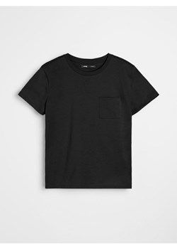 Sinsay - Bawełniana koszulka z kieszonką - czarny ze sklepu Sinsay w kategorii Bluzki damskie - zdjęcie 187999802