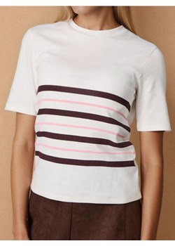 Sinsay - Koszulka w paski - kremowy ze sklepu Sinsay w kategorii Bluzki damskie - zdjęcie 187999824