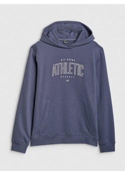 Męska bluza dresowa nierozpinana z kapturem 4F 4FRSS25TSWSM2201 - granatowa ze sklepu Sportstylestory.com w kategorii Bluzy męskie - zdjęcie 187999861