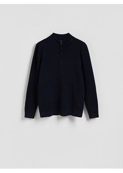 Reserved - Sweter z rozpinaną stójką - granatowy ze sklepu Reserved w kategorii Swetry męskie - zdjęcie 188000702