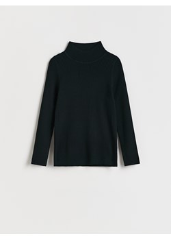 Reserved - Prążkowany sweter z wiskozą - czarny ze sklepu Reserved w kategorii Swetry dziewczęce - zdjęcie 188000744