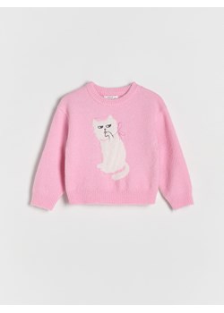 Reserved - Sweter z kotem - wielobarwny ze sklepu Reserved w kategorii Swetry dziewczęce - zdjęcie 188000792