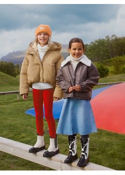 Reserved - Ramoneska z futrzanym kołnierzem - ciemnoszary ze sklepu Reserved w kategorii Kurtki dziewczęce - zdjęcie 188001592