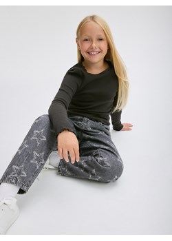 Reserved - Jeansy baggy w gwiazdki - szary ze sklepu Reserved w kategorii Spodnie dziewczęce - zdjęcie 188001671