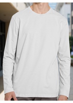 Sinsay - Bawełniana koszulka z długimi rękawami - biały ze sklepu Sinsay w kategorii T-shirty męskie - zdjęcie 188001933