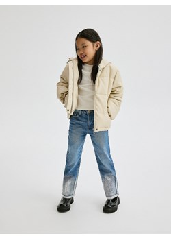 Reserved - Pikowana kurtka z imitacji skóry - beżowy ze sklepu Reserved w kategorii Kurtki dziewczęce - zdjęcie 188003041