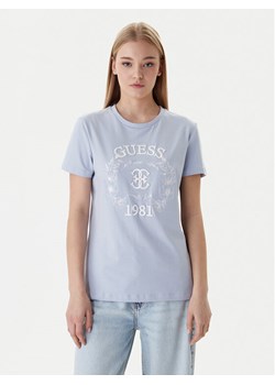 Guess T-Shirt V6RI12 J1314 Błękitny Regular Fit ze sklepu MODIVO w kategorii Bluzki damskie - zdjęcie 188005542