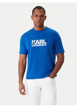 KARL LAGERFELD T-Shirt 755780 561235 Niebieski Regular Fit ze sklepu MODIVO w kategorii T-shirty męskie - zdjęcie 188005660