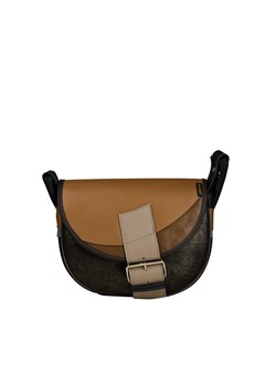 czarno beżowa torebka damska listonoszka  skórzana na ramię Freshman ze sklepu Słoń Torbalski w kategorii Listonoszki - zdjęcie 188006233