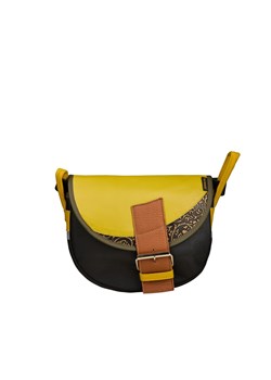 żółto-czarna torebka listonoszka skórzana na ramię Freshman Mini ze sklepu Słoń Torbalski w kategorii Listonoszki - zdjęcie 188006234