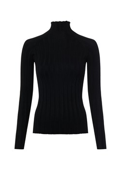 Marie Lund Damska dzianinowa koszulka z długim rękawem Kobiety czarny wypukły wzór tkaniny ze sklepu vangraaf w kategorii Swetry damskie - zdjęcie 188006251