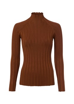 Marie Lund Damska dzianinowa koszulka z długim rękawem Kobiety nugatowy wypukły wzór tkaniny ze sklepu vangraaf w kategorii Bluzki damskie - zdjęcie 188006252