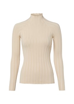 Marie Lund Damska dzianinowa koszulka z długim rękawem Kobiety beżowy wypukły wzór tkaniny ze sklepu vangraaf w kategorii Bluzki damskie - zdjęcie 188006253