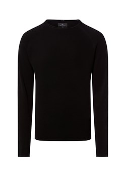 Nils Sundström Męski sweter z dzianiny Mężczyźni Bawełna czarny jednolity ze sklepu vangraaf w kategorii Swetry męskie - zdjęcie 188006263