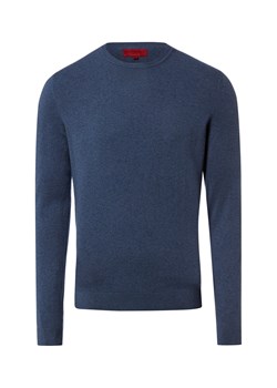 Finshley & Harding Męski sweter z dzianiny Mężczyźni Bawełna indygo marmurkowy ze sklepu vangraaf w kategorii Swetry męskie - zdjęcie 188006272