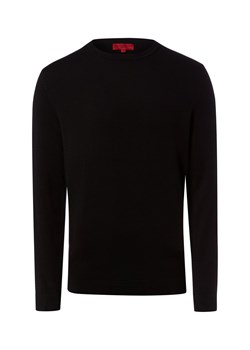 Finshley & Harding Męski sweter z dzianiny Mężczyźni Bawełna czarny jednolity ze sklepu vangraaf w kategorii Swetry męskie - zdjęcie 188006273